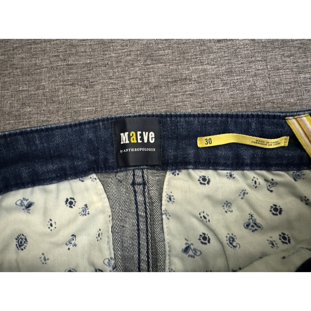 Anthropologie Jeans Essential Straight Indigo Blue Denim Size 30 - Picture 8 of 8